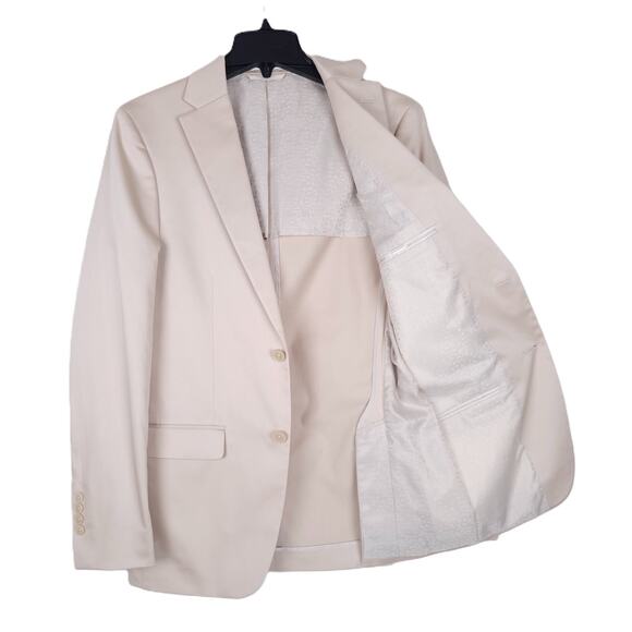 Bar III Men's Slim-Fit Stretch Cotton Suit Jacket Tan Solid 38L NWOT - Picture 2 of 7